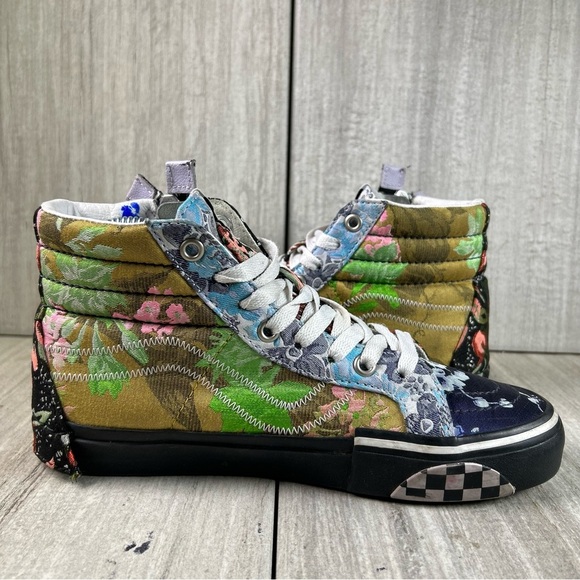 RARE SAMPLE Vans SK8 Hi Reissue Cap Floral High-Top Sneakers Women's Size 7 - Picture 3 of 10